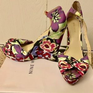 Nine West peek toe wedge heel